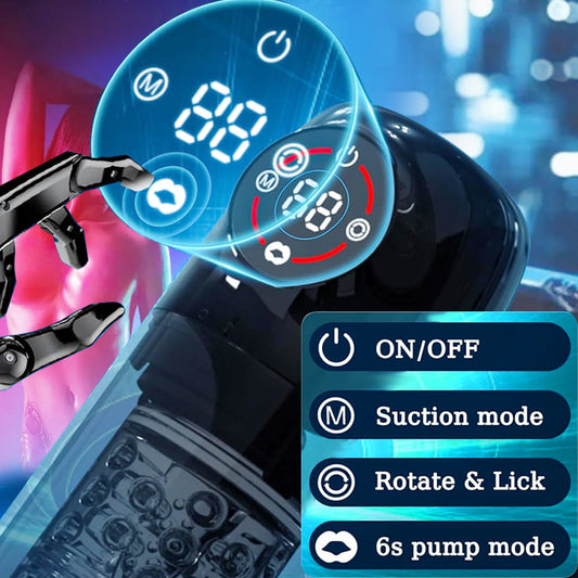 Premium Rotating Thrusting Sucking And Licking 4in1 Masturbator