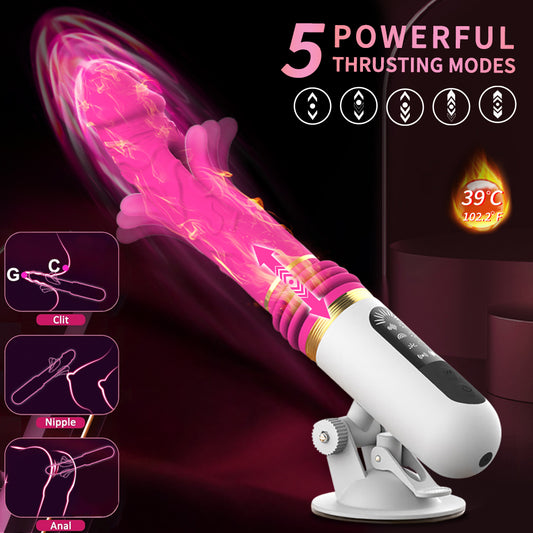 Thrusting Vibrating and Licking 3 in 1 Dildo Shape Vibrator