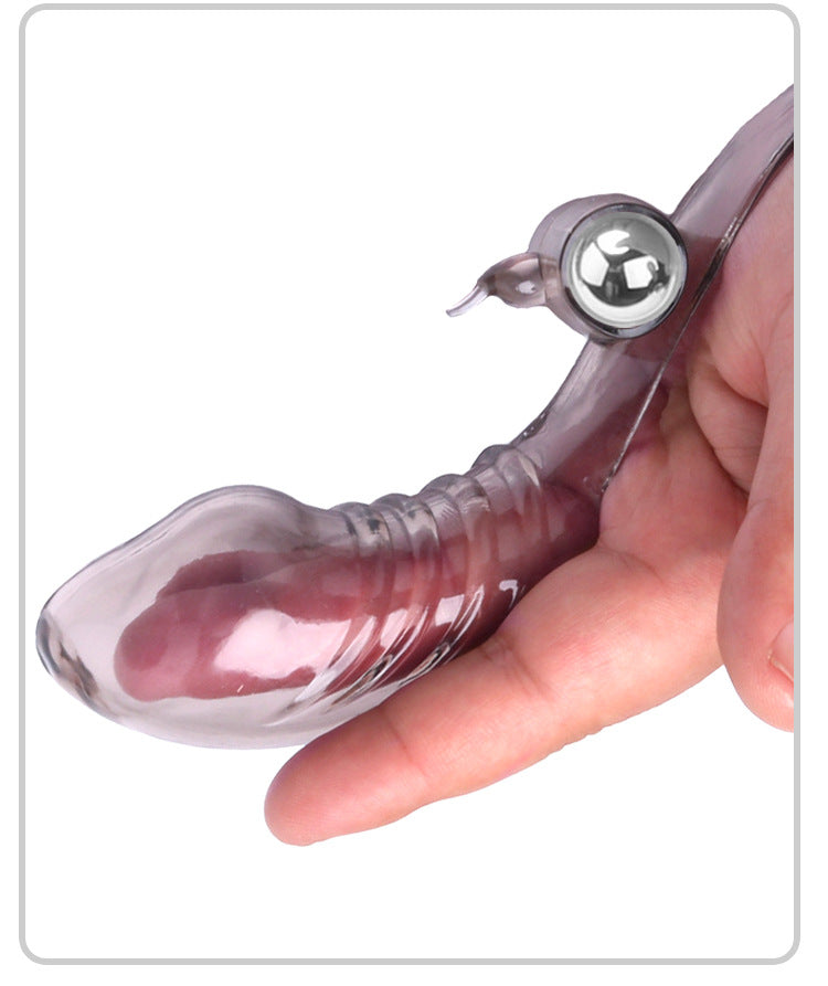 Transparent Female Squirting Finger Sleeve With Vibrator