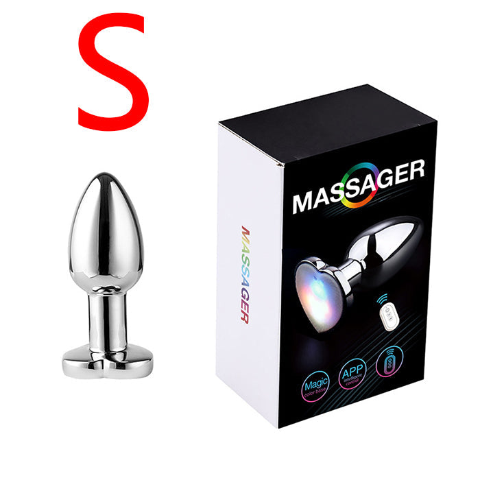 Remote Controlling Stainless Steel Heart Lighting Anal Plug