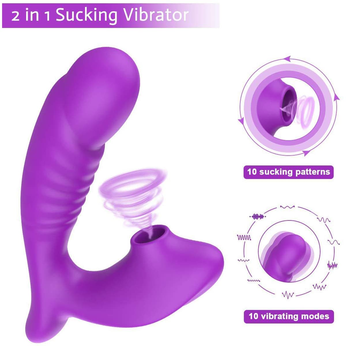 Rechargeable Clitoral Sucking G Spot Dildo Vibrator