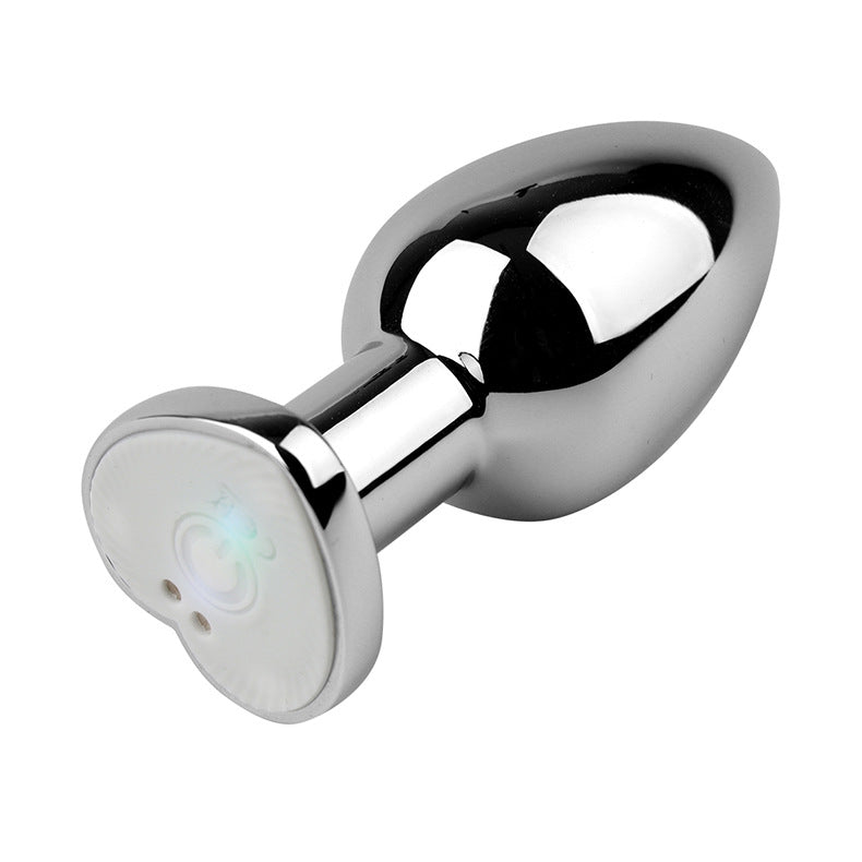 Remote Controlling Stainless Steel Heart Lighting Anal Plug