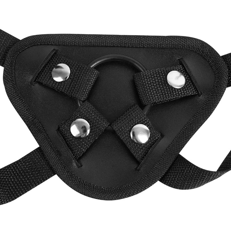 Adjustable Black Leather Wearing Dildo Belt Panty