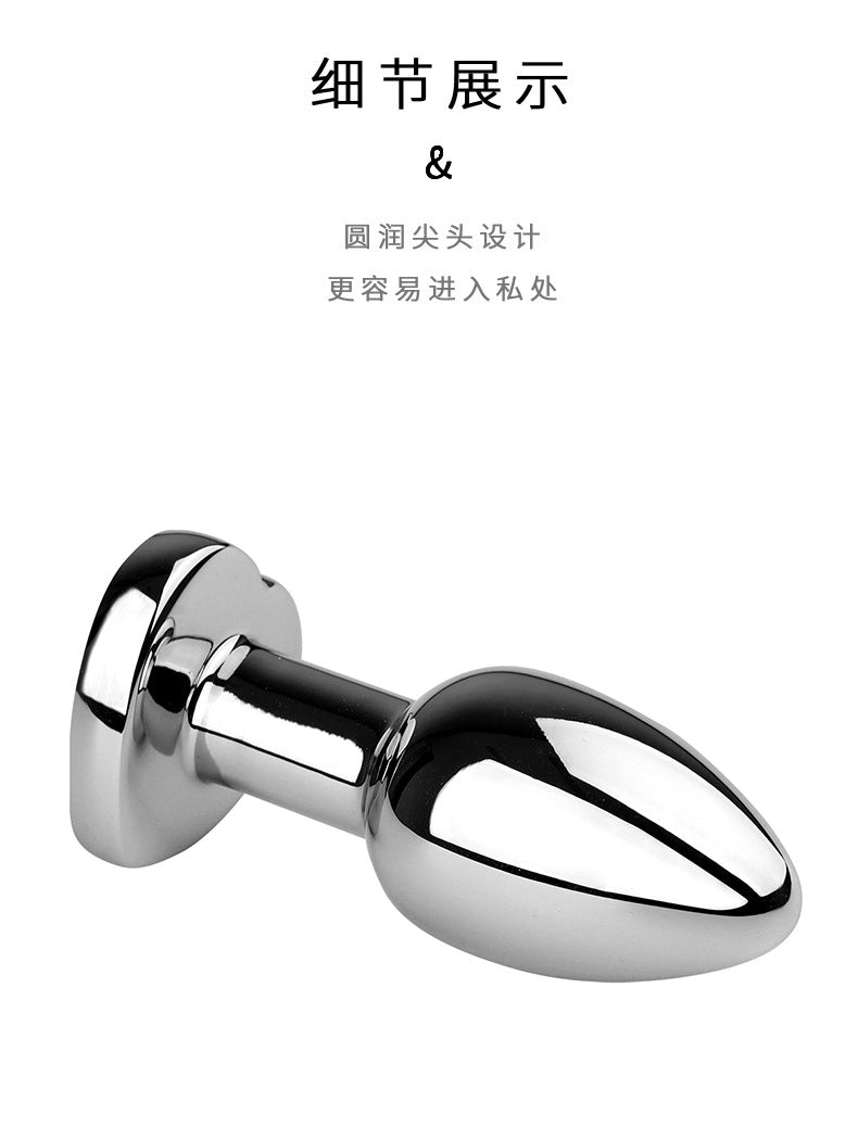 Remote Controlling Stainless Steel Heart Lighting Anal Plug