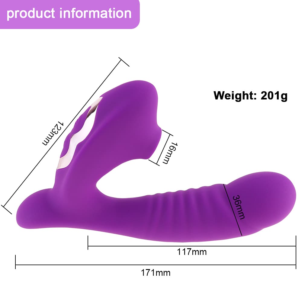 Rechargeable Clitoral Sucking G Spot Dildo Vibrator