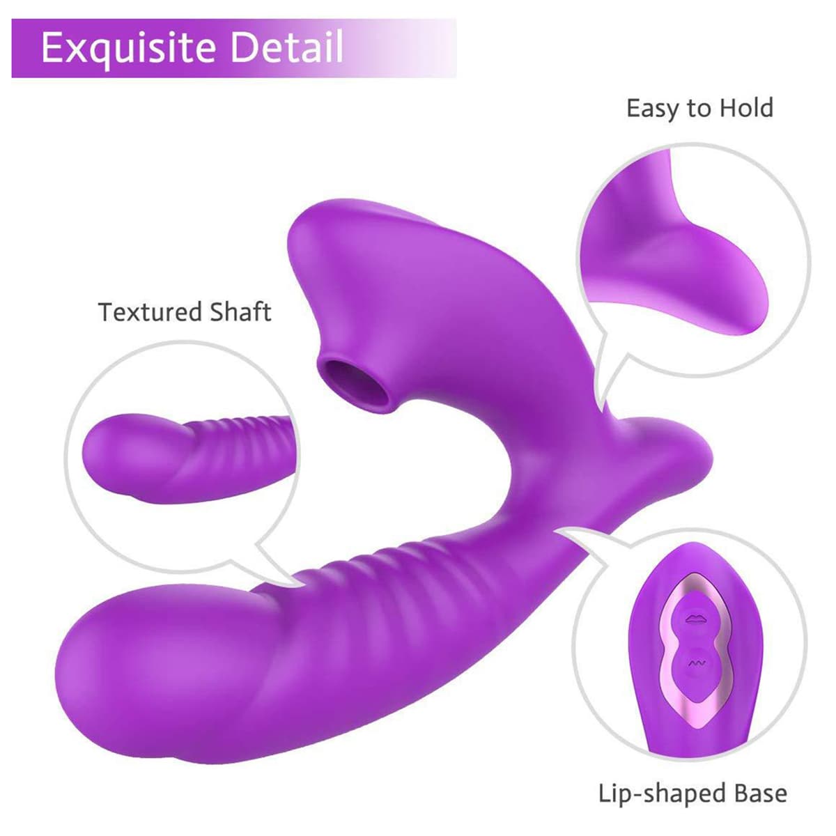 Rechargeable Clitoral Sucking G Spot Dildo Vibrator