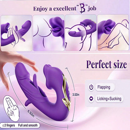 Latest Vibrating Licking Hitting 3 in 1 Exclusive Massager