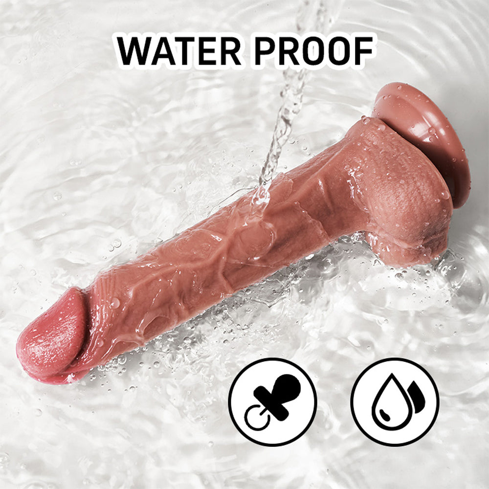 Brown Color Safe Hygienic Liquid Silicone Realistic Dildos