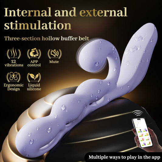 Purple Grape APP Controlled Soft Twistable Silicone Vibrator