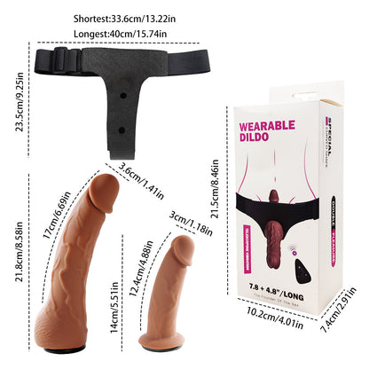 Vibrating Telescopic Dual Head Wearable Remote Controlled Dildo
