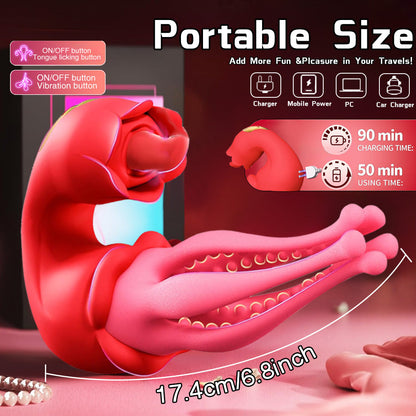 Portable Size  Multi Functional Tongue Licking Swinging Vibrator