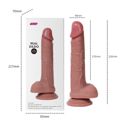 Brown Color Safe Hygienic Liquid Silicone Realistic Dildos