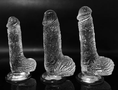 Clear Crystal High Quality Healthy Material Silicone Transparent Dildo