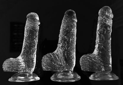 Clear Crystal High Quality Healthy Material Silicone Transparent Dildo