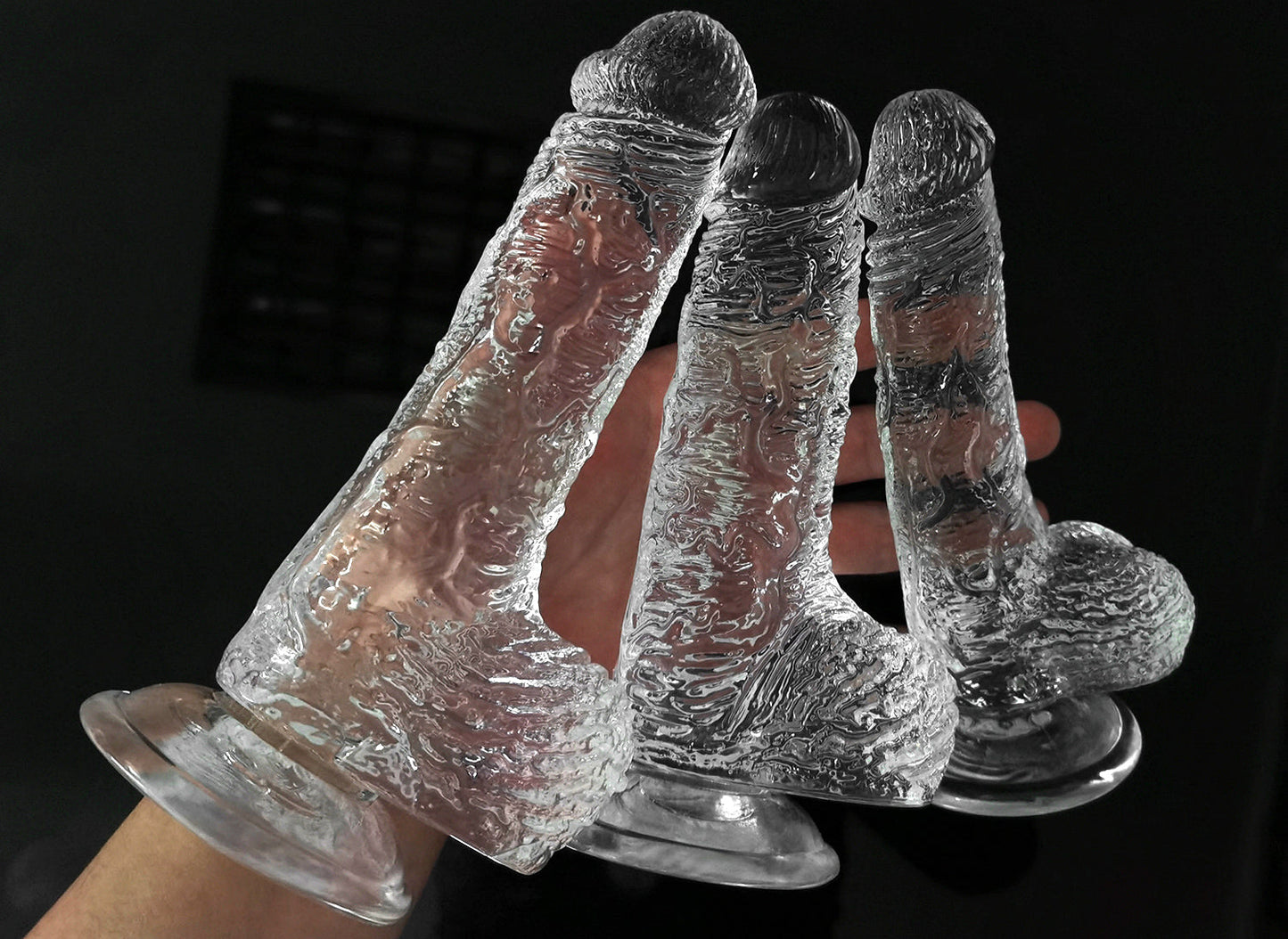 Clear Crystal High Quality Healthy Material Silicone Transparent Dildo