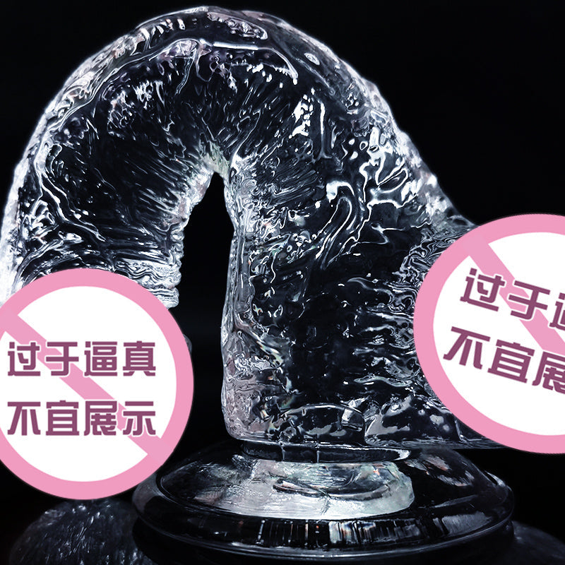 Clear Crystal High Quality Healthy Material Silicone Transparent Dildo