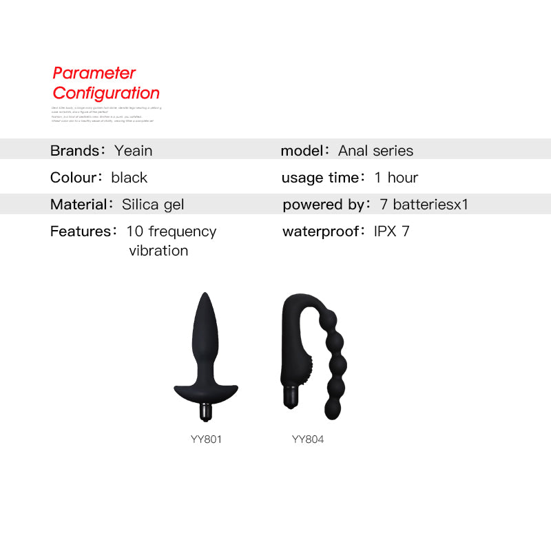 Vabrating Silicone Soft Waterproof Anal Plug Dilator