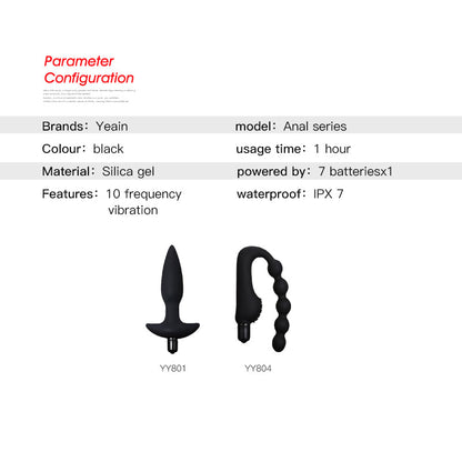 Vabrating Silicone Soft Waterproof Anal Plug Dilator