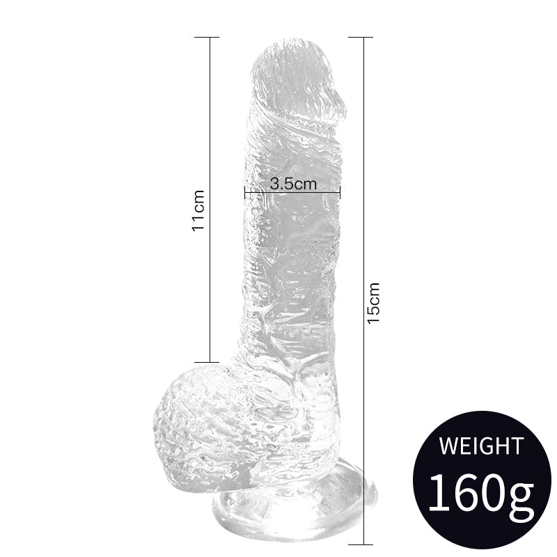 Clear Crystal High Quality Healthy Material Silicone Transparent Dildo