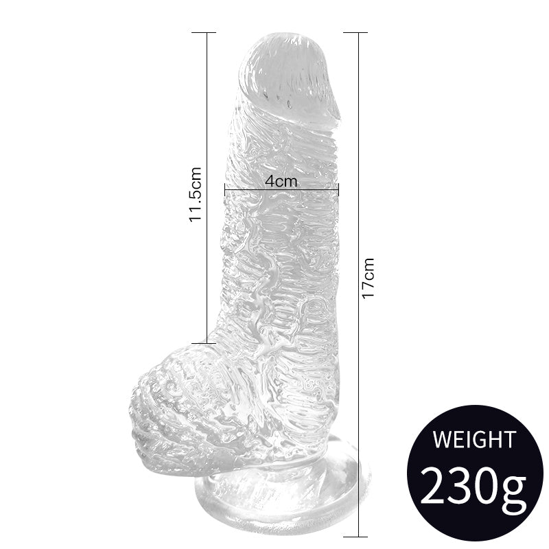 Clear Crystal High Quality Healthy Material Silicone Transparent Dildo