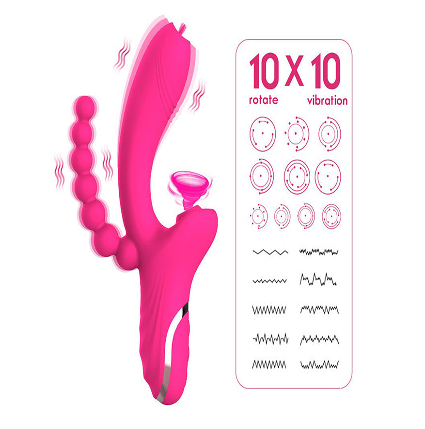 Powerful Multi-use Sucking Licking Vibrator With Anal Beads OnionToyUAE Powerful Multi-use Sucking Licking Vibrator With Anal Beads OnionToyUAE