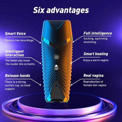 Automatic Vibrating Soft Vaginal Male Masturbation Cup