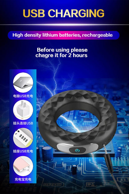 Stretchable Delay Ejaculation Silicone Cock Ring Vibrator