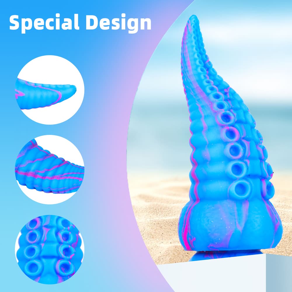 Octopus Tentacle Shape Flexible Soft Material Silicone Dildo