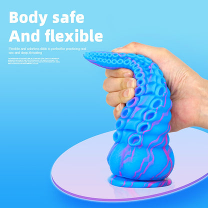 Octopus Tentacle Shape Flexible Soft Material Silicone Dildo