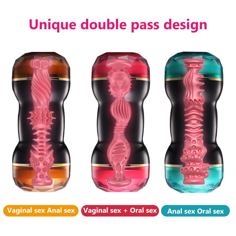 Dual Head Double Tunnel Options Masturbation Cup